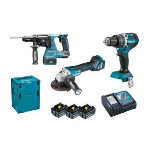 Aku sada Makita DLX3119TJ: DHP484 + DGA513 + DHR243 + 3x 18V/5.0Ah LXT + 2x kufr Makpac